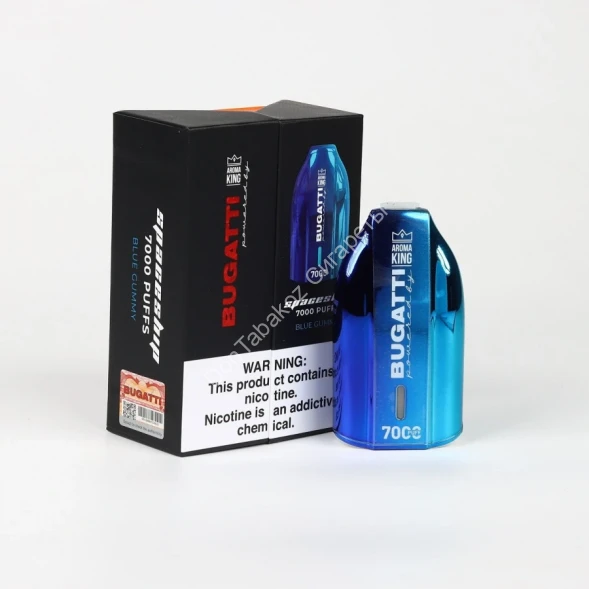 Электронные сигареты Bugatti Aroma King blue grammy 7000 затяжек с подзарядкой Type-C оптом    
