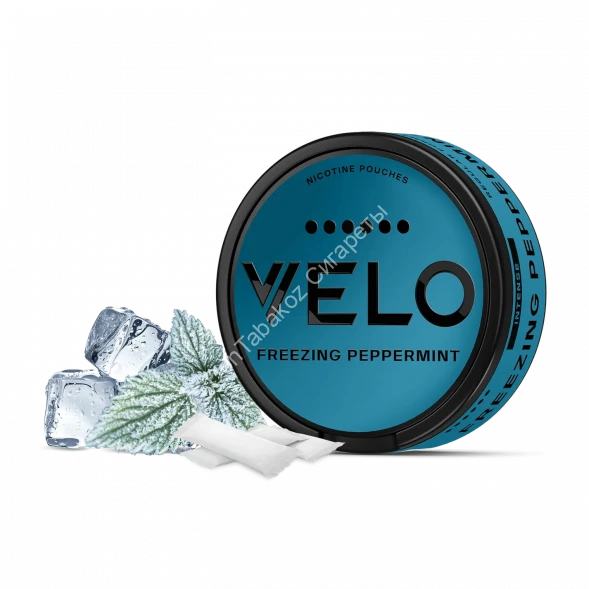 Жевательный табак Velo Nicotine Pouches (никотиновые пакетики) Freezing Peppermint оптом   