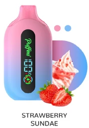 Электронная сигарета Puffmi Pure мороженое с клубничным сиропом 12000 затяжек 20мг (2%) Оптом