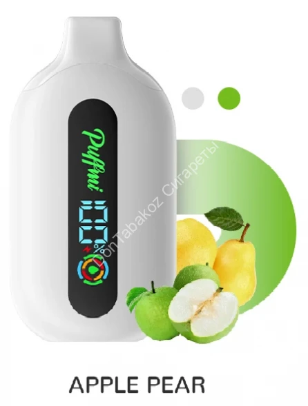 Электронная сигарета Puffmi Pure Apple pear - яблоко-груша 12000 затяжек 20мг (2%) оптом 